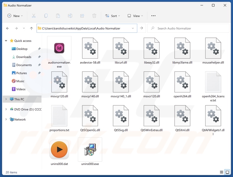 Audio Normalizer unwanted application install folder