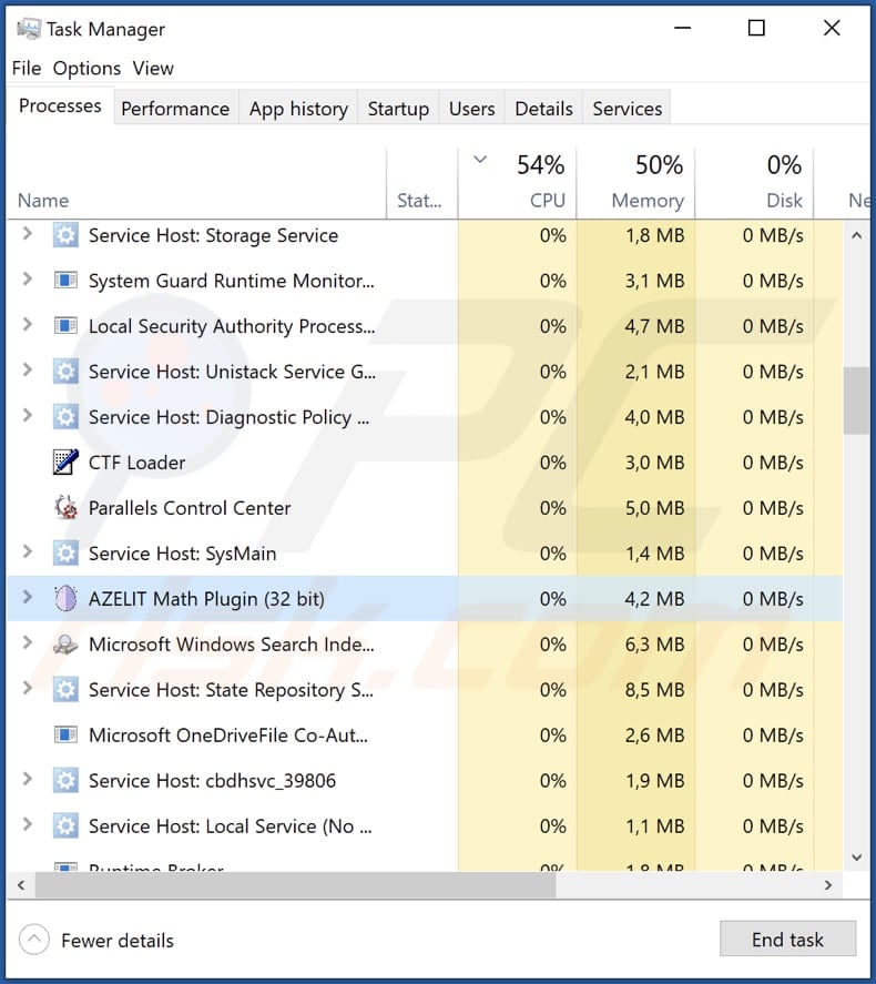 AZELIT Math Plugin running in Task Manager