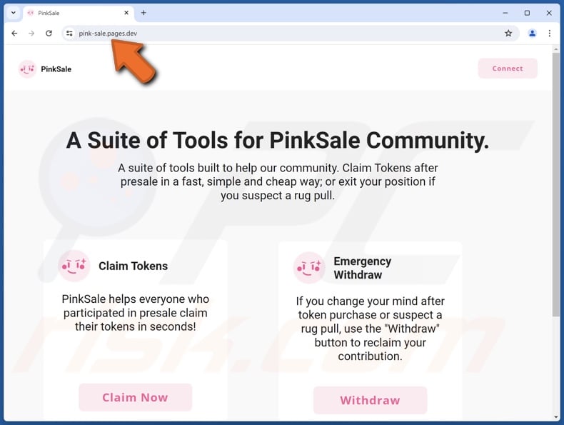 Claim PinkSale Tokens scam