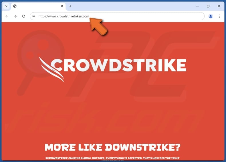 CrowdStrike scam website promoting Crowdstrike token