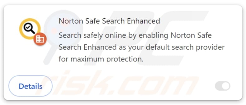 Norton Safe Search Enhanced fake extension