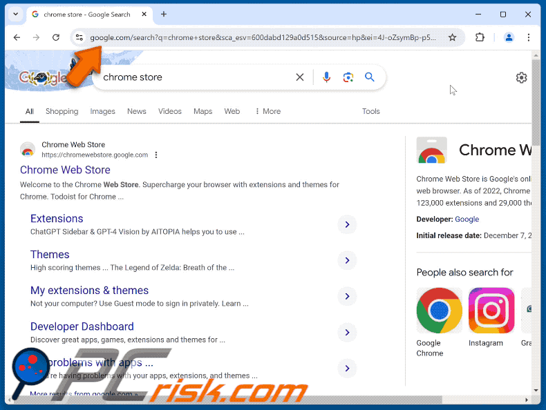 Funny Tool Redirect prevents access to the Chrome Web Store by redirecting to google.com