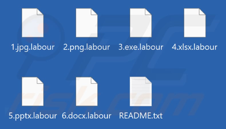 Files encrypted by Labour ransomware (.labour extension)