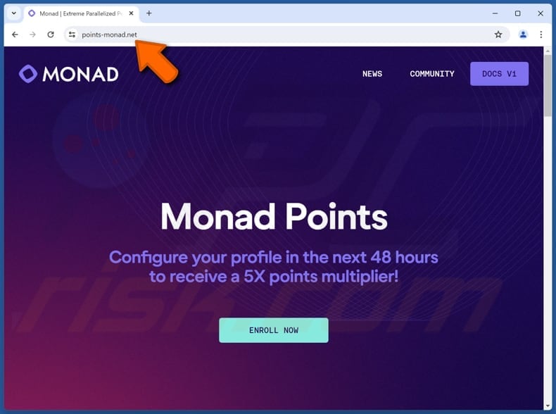 Monad Points scam