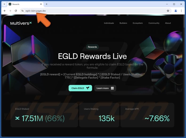 MultiversX (EGLD) Rewards scam