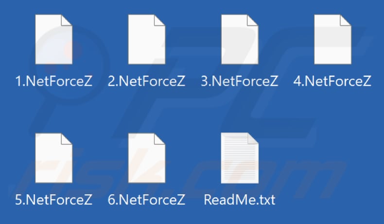 Files encrypted by NetForceZ ransomware (.NetForceZ extension)