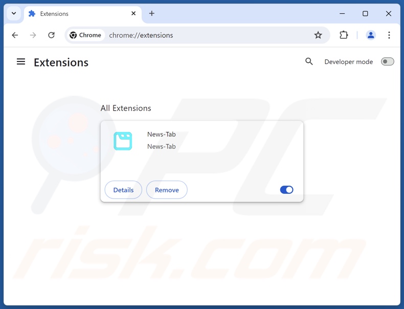 Removing news-tab.com related Google Chrome extensions