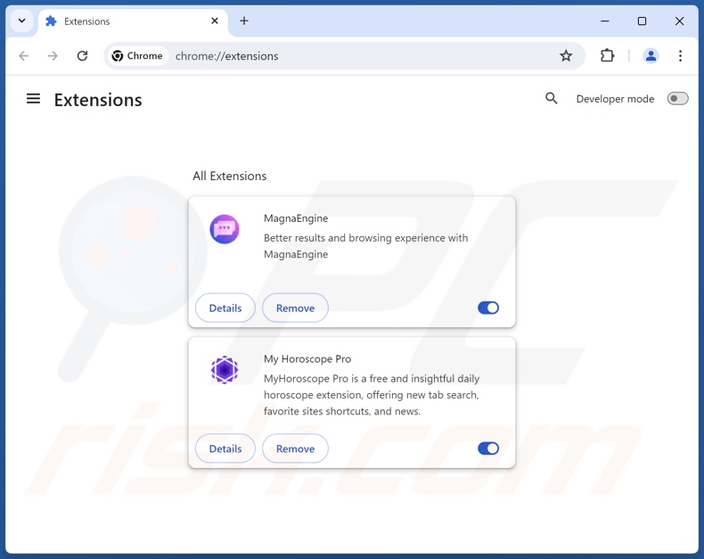Removing nhereugo.com related Google Chrome extensions