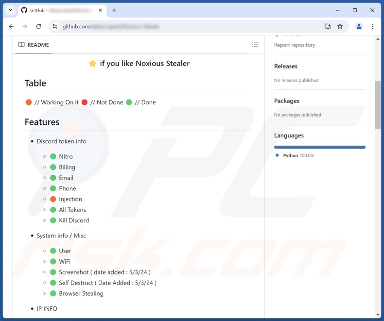 Noxious malware promoted on GitHub