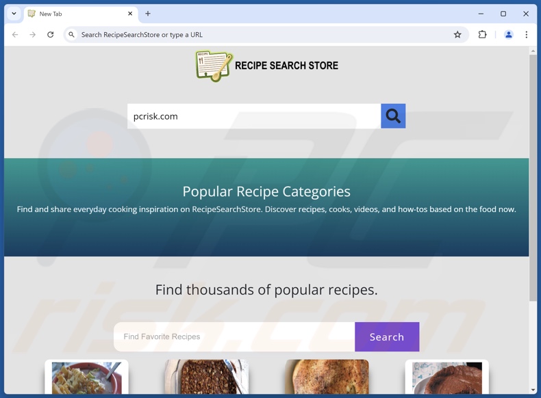 recipesearchstore.com browser hijacker