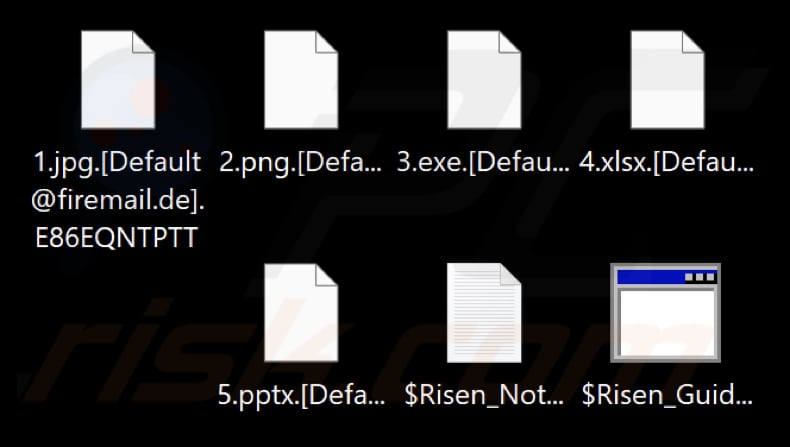Files encrypted by Risen ransomware (with user ID as the extension)