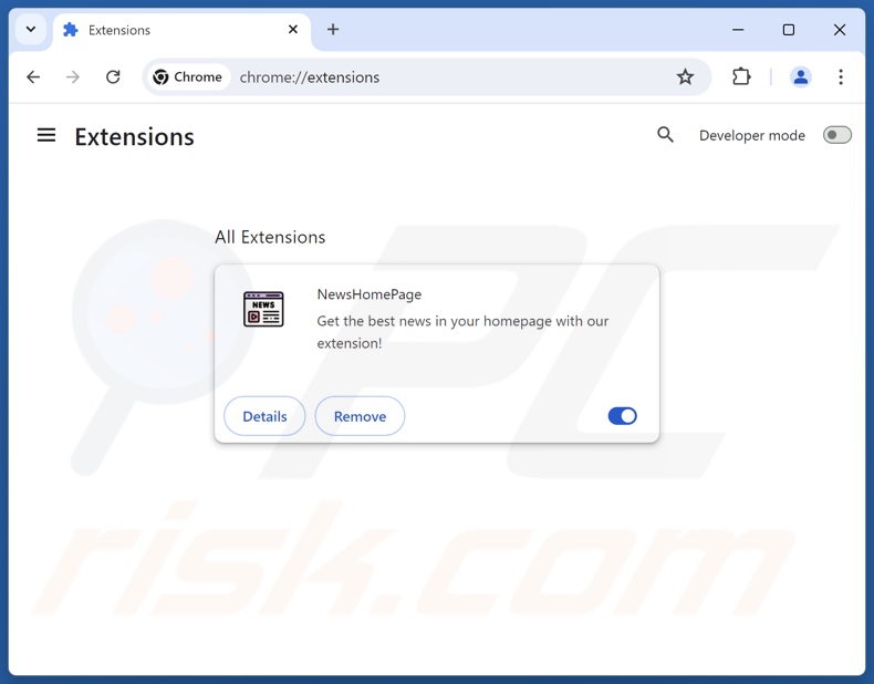 Removing search.news-homepage.com related Google Chrome extensions