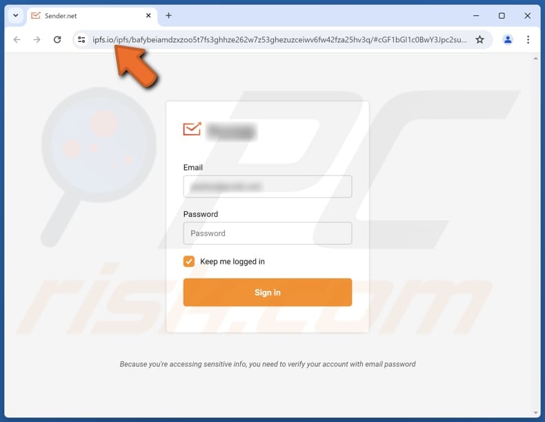 Secured Document email scam phishing page