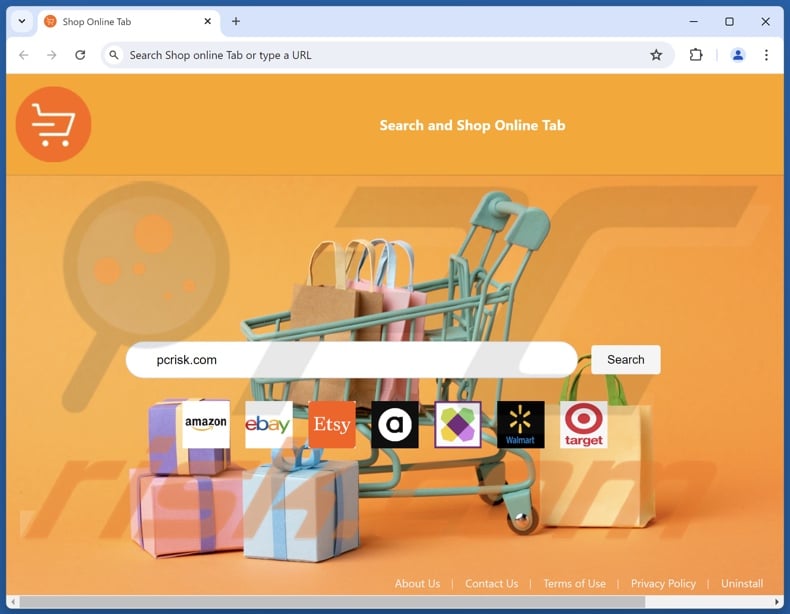 shoponlinetab.com browser hijacker