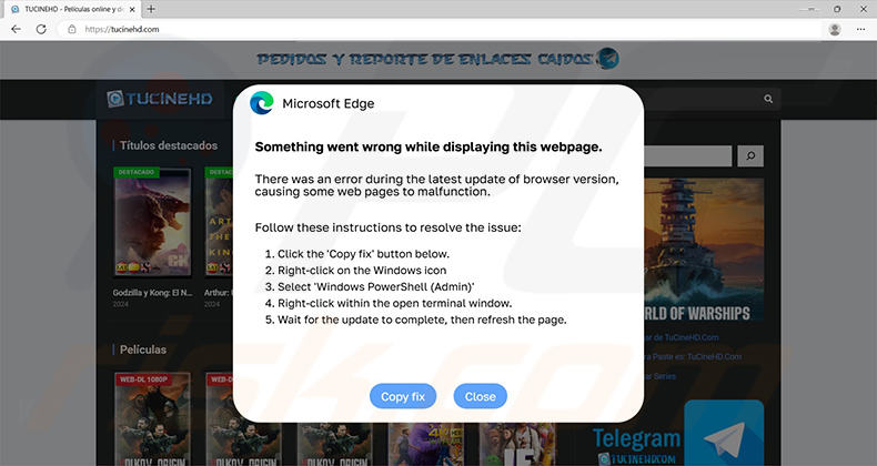 Something Went Wrong While Displaying This Webpage POP-UP Scam (Microsoft Edge)