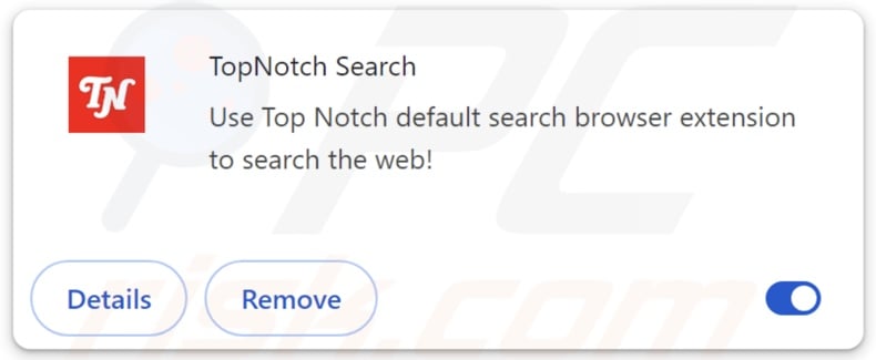 TopNotch Search browser hijacker extension