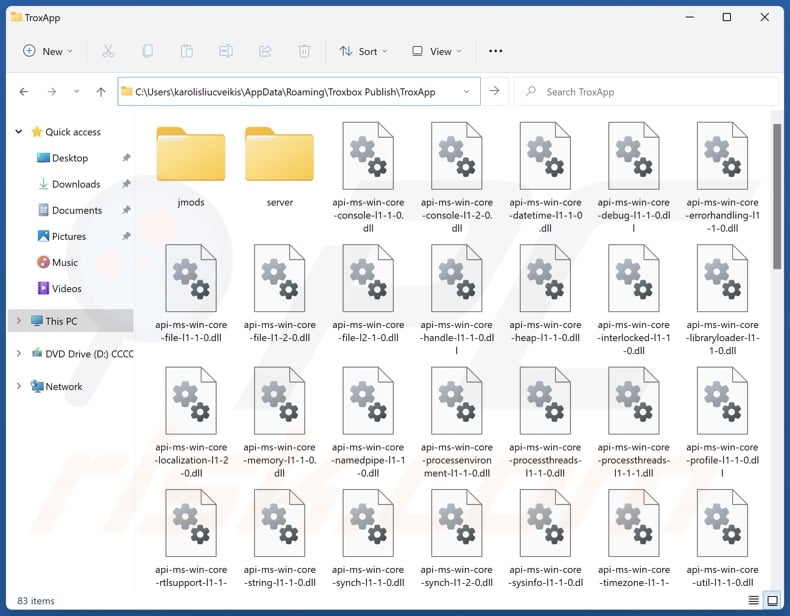 TroxApp unwanted application install folder