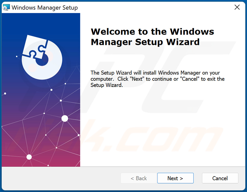 Windows Manager adware installer setup