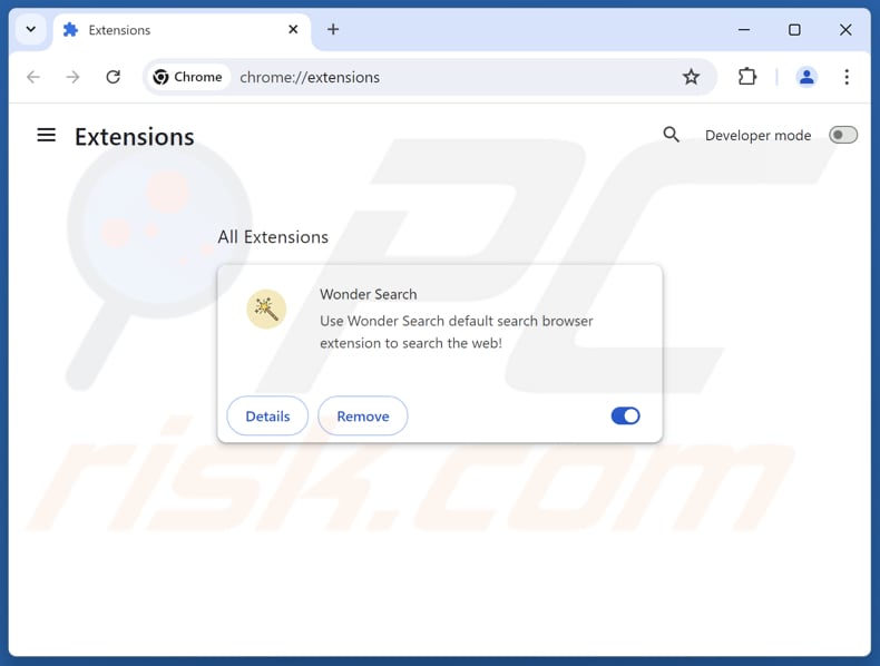 Removing wondersearches.com related Google Chrome extensions