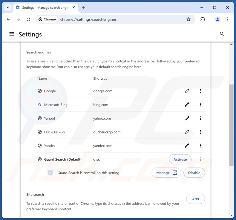 Removing adqor.io from Google Chrome default search engine