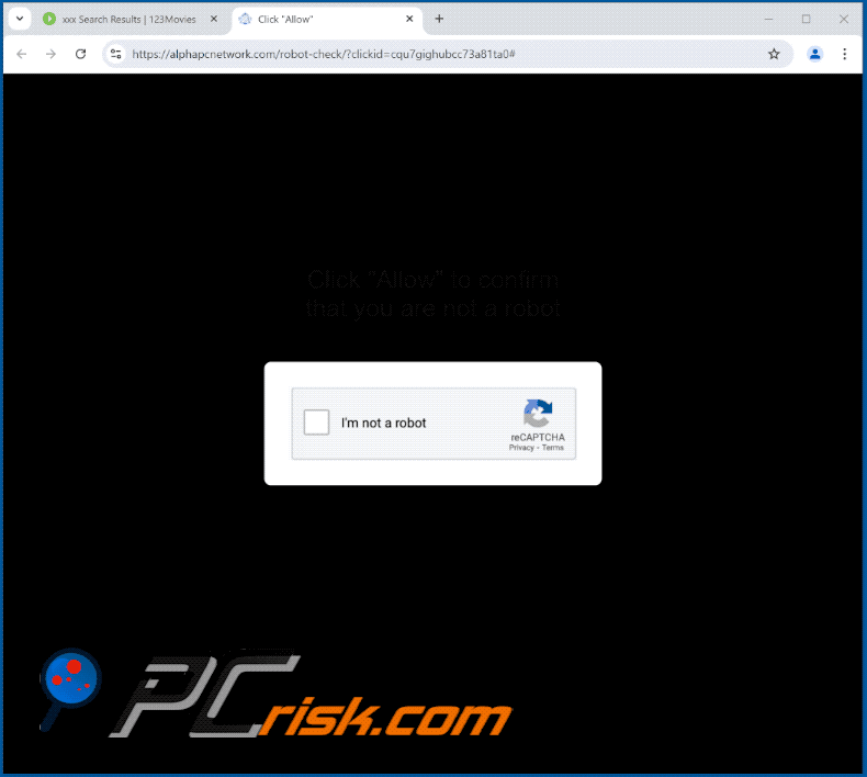 alphapcnetwork[.]com website appearance (GIF)