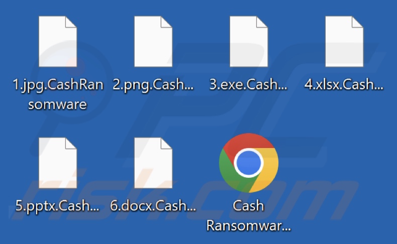 Files encrypted by Cash ransomware (.CashRansomware extension)