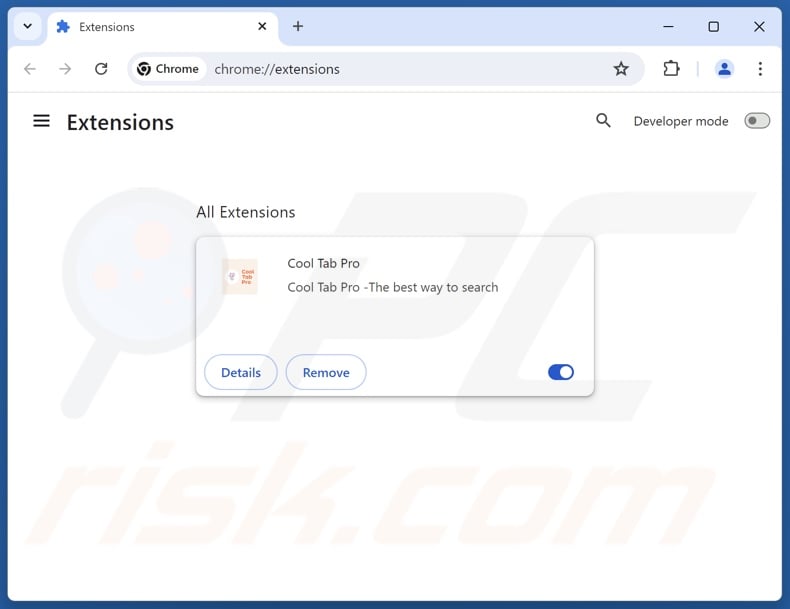 Removing search.mycooltab.com related Google Chrome extensions