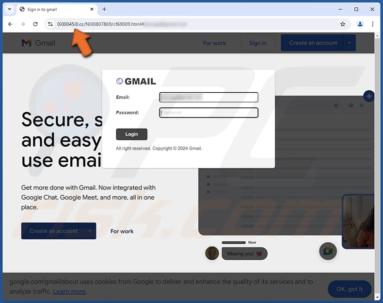 Emails Failed To Deliver Scam phishing page