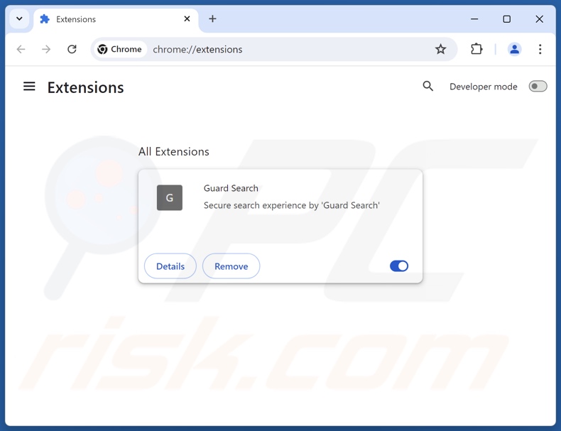 Removing guardsearch.adqor.io related Google Chrome extensions