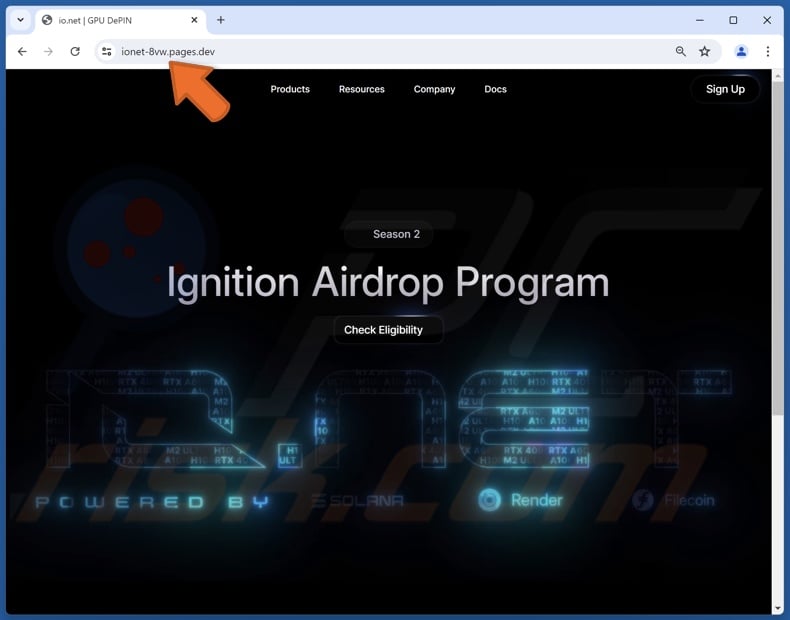 Ignition Airdrop Program scam