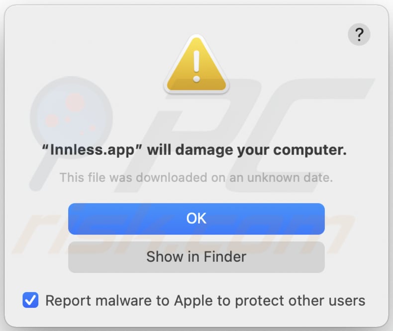 Innless.app adware warning