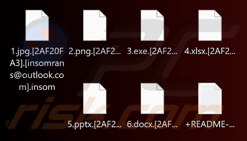 Files encrypted by Insom ransomware (.insom extension)