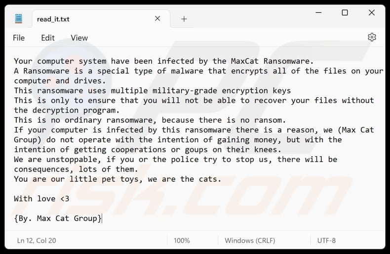 MaxCat ransomware text file (read_it.txt)