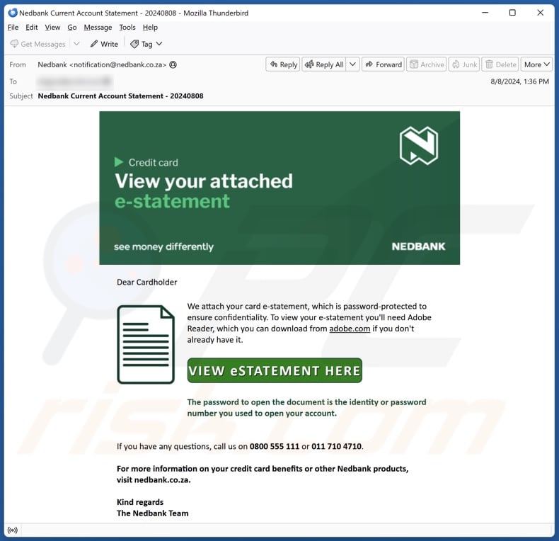 Nedbank Email Scam - Removal and recovery steps (updated)