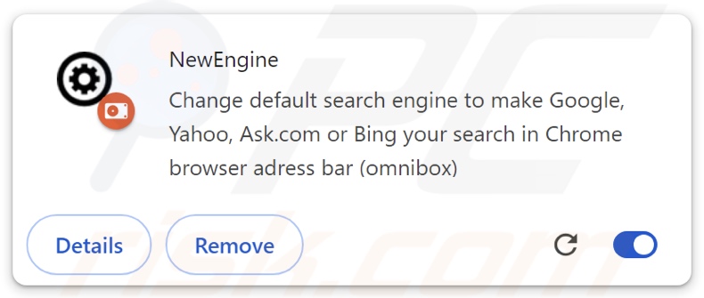 NewEngine browser hijacker