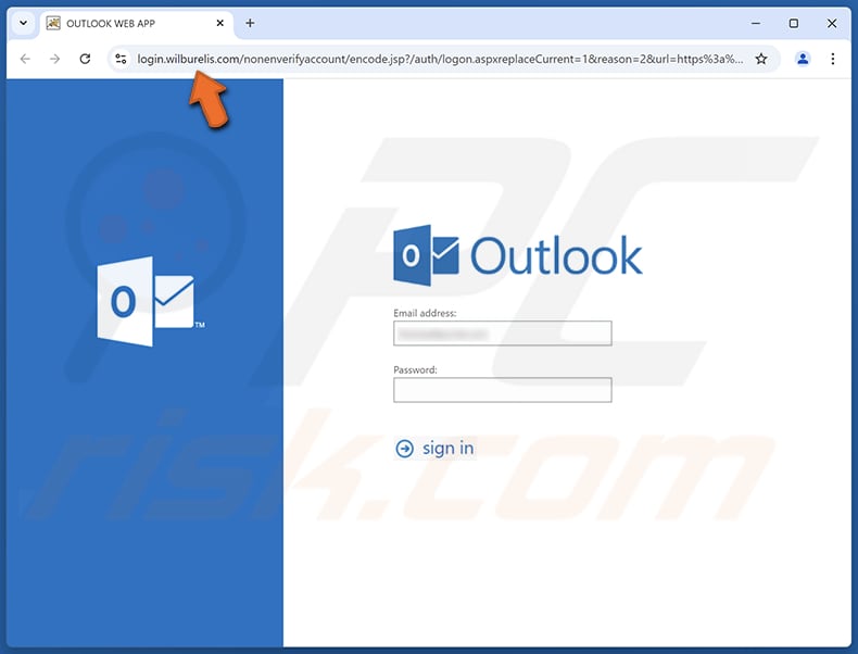 Outlook Password Has Expired email scam fake Outlook website