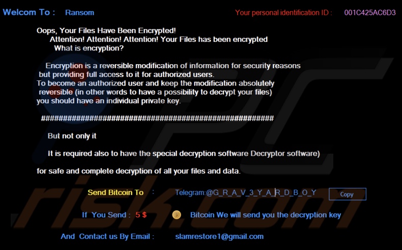 PURGAT0RY ransomware ransom note