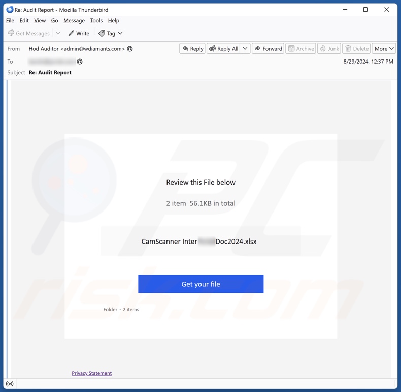 Review This File Below email spam campaign
