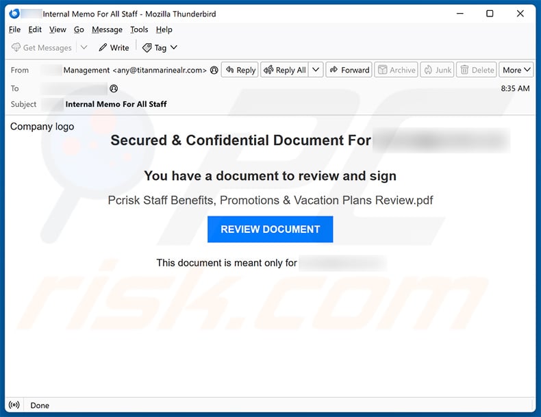 Secured & Confidential Document email scam (2024-08-01)