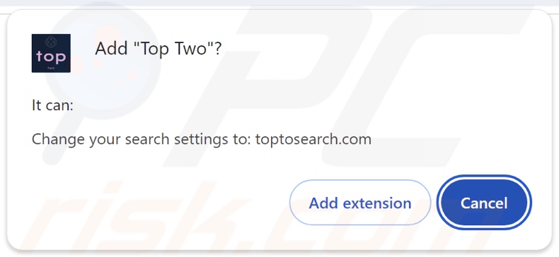 Top Two browser hijacker asking for permissions