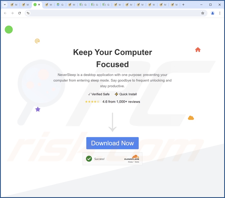 Website used to promote NewEngine browser hijacker (and NeverSleep unwanted app)