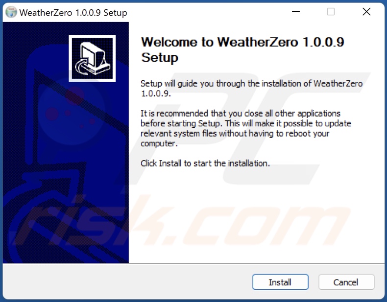 WeatherZero PUA installation setup