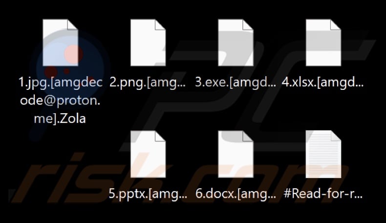 Files encrypted by Zola ransomware (.Zola extension)
