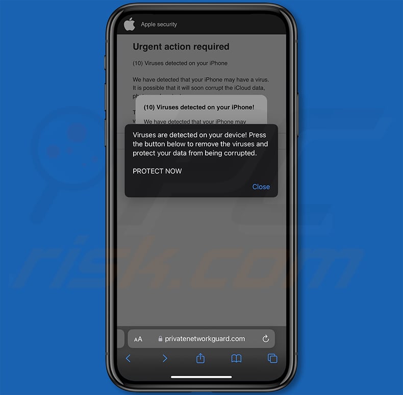 (10) Viruses Were Detected On Your iPhone pop-up scam (2024-09-09)