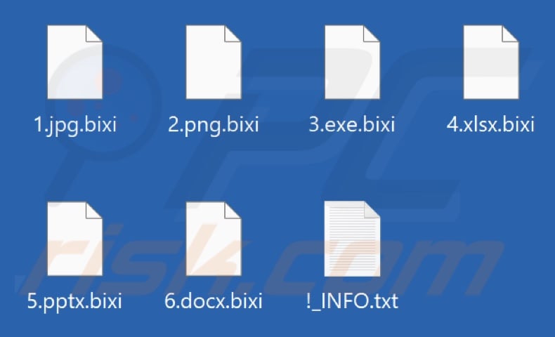 Files encrypted by Bixi ransomware (.bixi extension)