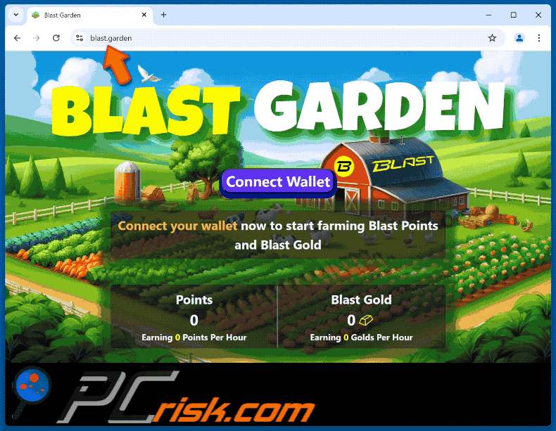 Appearance of BLAST GARDEN scam (GIF)