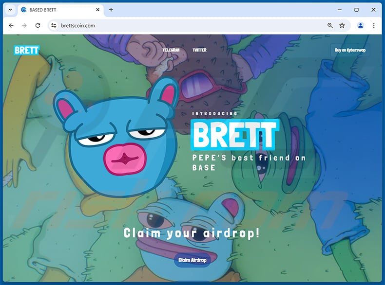 BRETT Airdrop scam website (brettscoin[.]com)