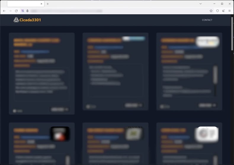 Cicada 3301 ransomware website used for leaking data