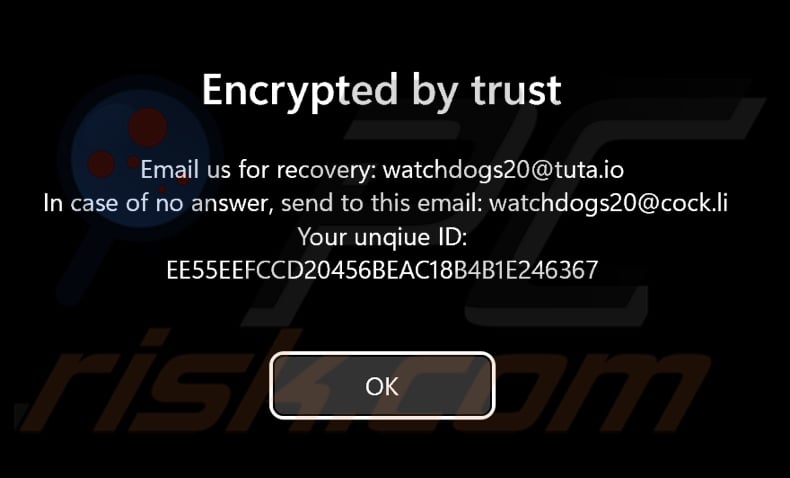 Cipher (Proton) ransomware pre log-in screen message