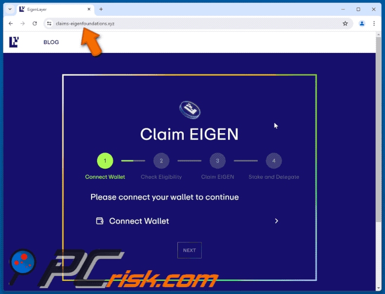 Appearance of Claim EIGEN scam (GIF)